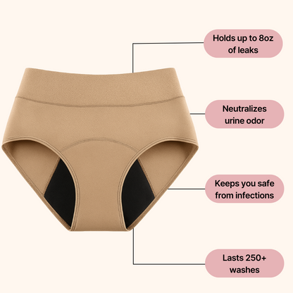 SheBodyFit 100% Leak-Proof Underwear That Won't Let You Down for Women 60+ (4-Pack)