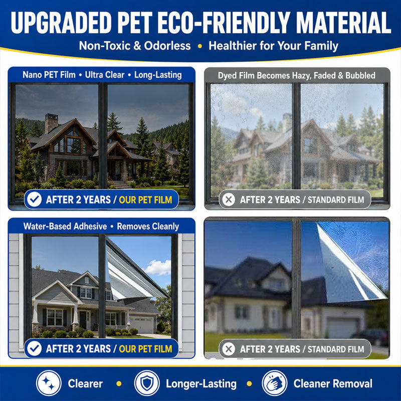 ⏰ Last Day Exclusive 60% OFF ☀️ One-Way Mirror Window Film – Heat Control & UV Protection