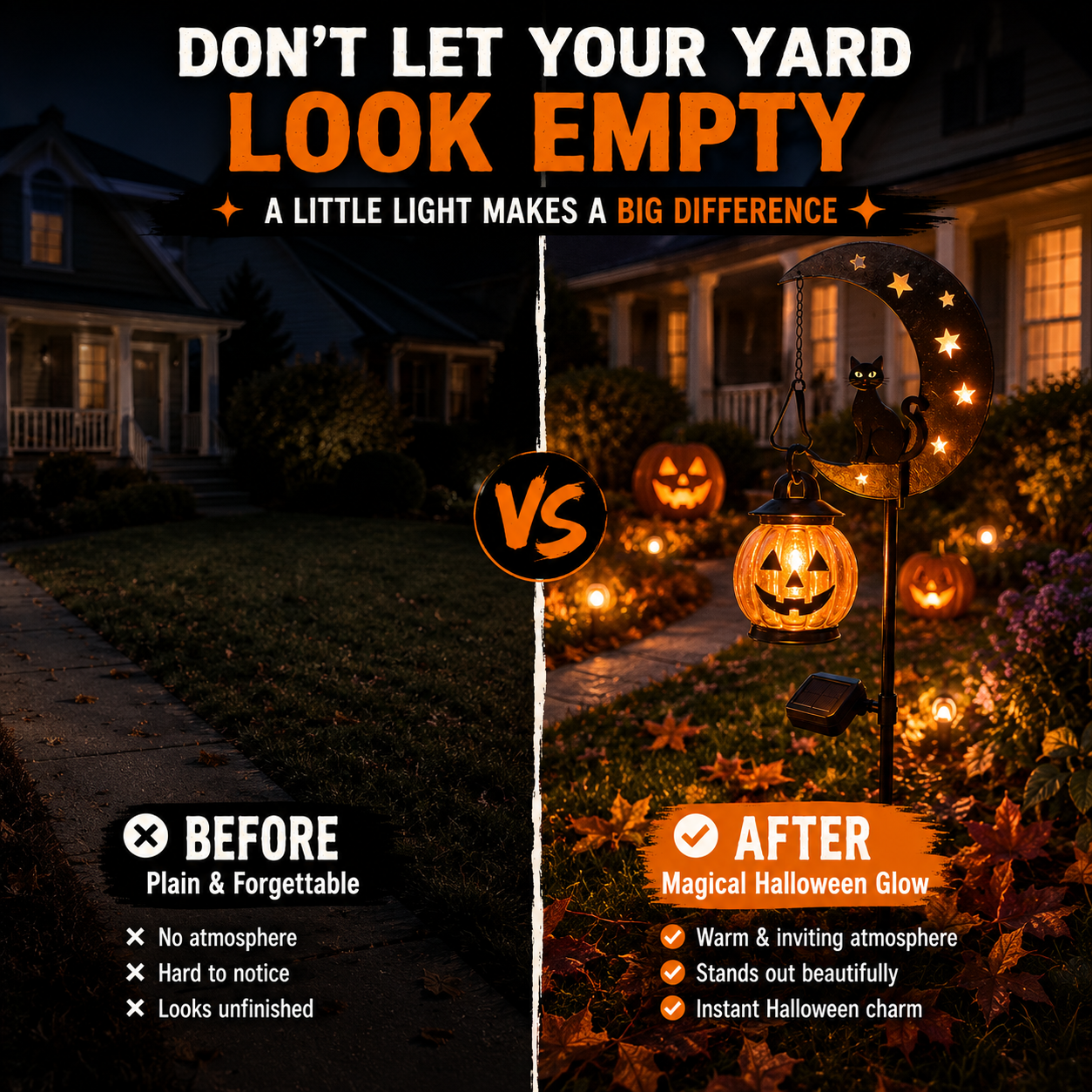 🎃 Halloween Early Bird Sale🌙 49% OFF Pumpkin Moon Garden Stake Light