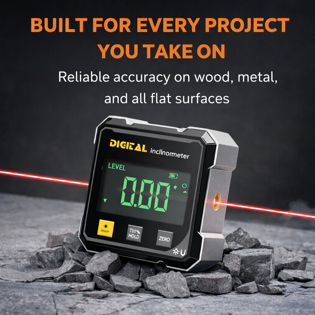 🔥 50% OFF | Digital Angle Finder with Laser Level 📏 ±0.1° Precision Magnetic Level Tool