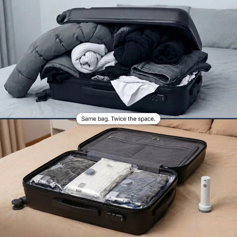 🔥 The Storage Solution Every Home Needs Cordless Vacuum Compression Bag Set