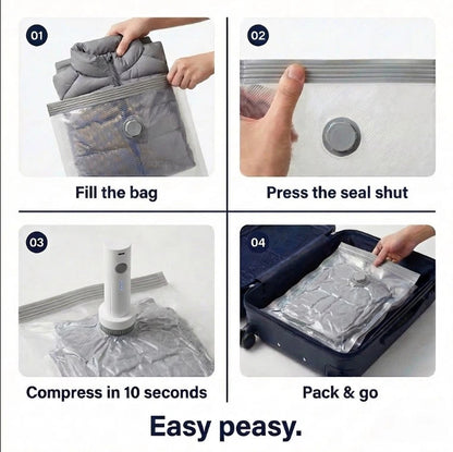 🔥 The Storage Solution Every Home Needs Cordless Vacuum Compression Bag Set