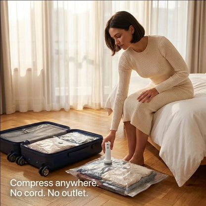 🔥 The Storage Solution Every Home Needs Cordless Vacuum Compression Bag Set