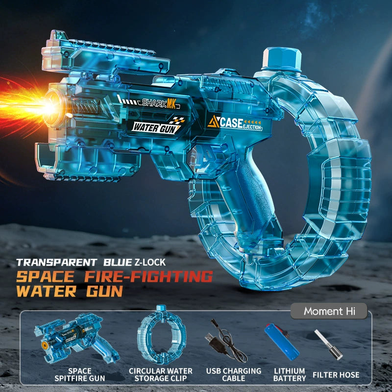 💦 Automatic Electric Water Blaster – High-Capacity Space Ring Pistol for Summer Beach & Pool Play ☀️
