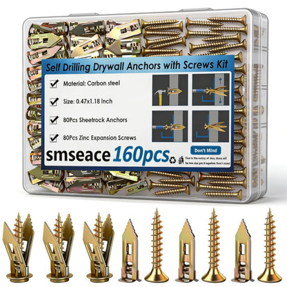 ⏰LIMITED TIME 50% OFF🛠️Over 55K+ SOLD!🔥Self-drilling anchors Screws，Drill, Fix, Hold. No Extra Tools Needed🔩🏠✨