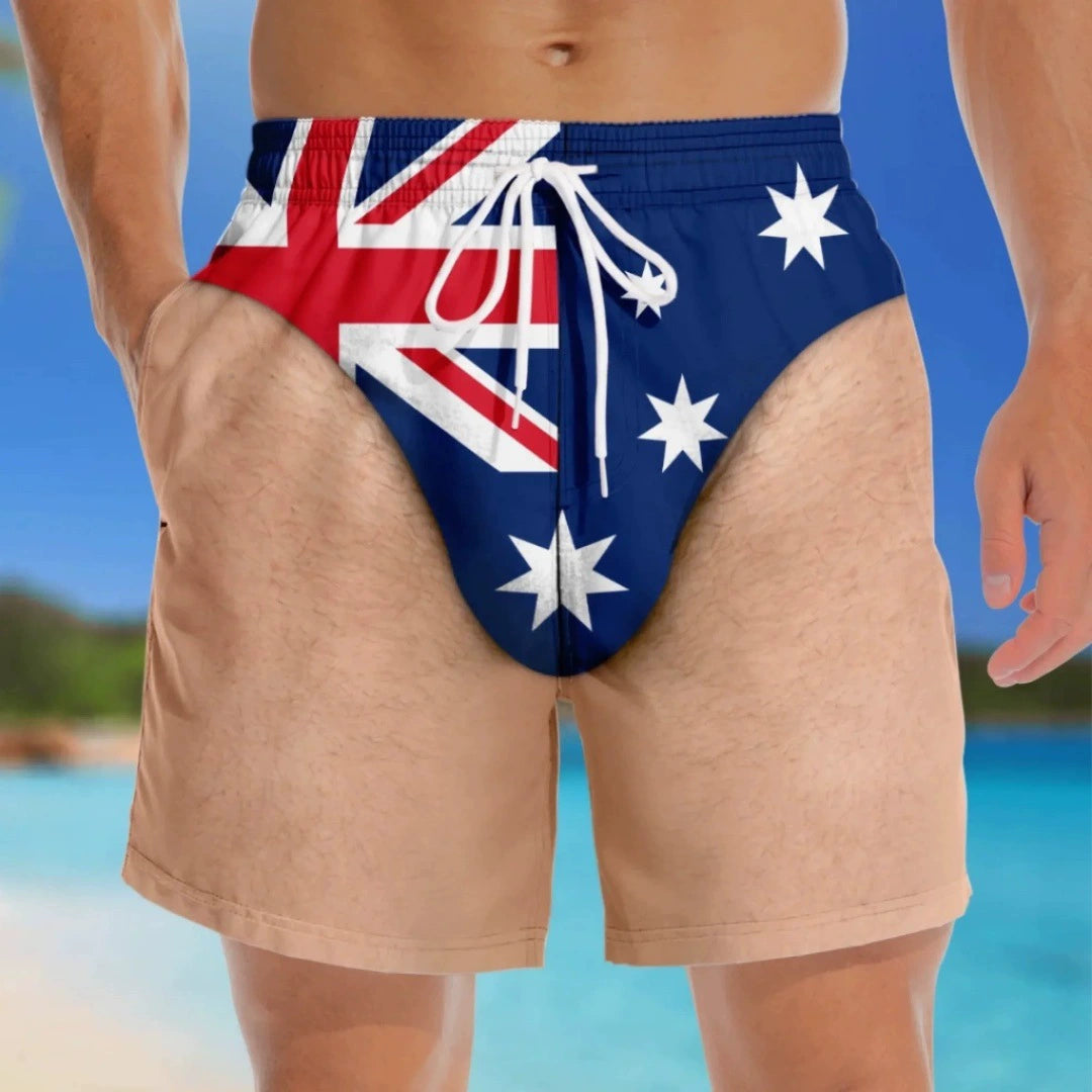 🔥Custom Funny Patriotic Men Swim Trunks