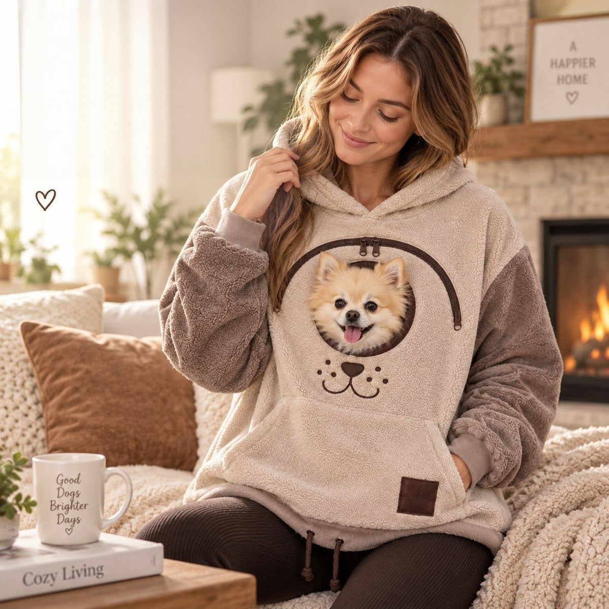 🐾 Rider Pet Carrier Sherpa Hoodie – Cozy Hands-Free Dog Carrying Hoodie