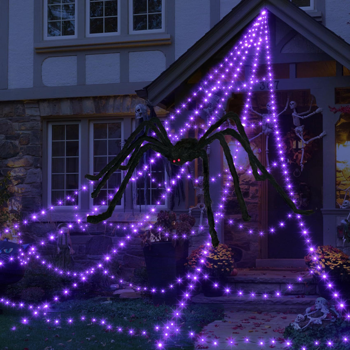 16.4FT Halloween Spider Web Lights Set