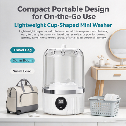 ✈️ Travel Mini Laundry Washer with USB-C Charging