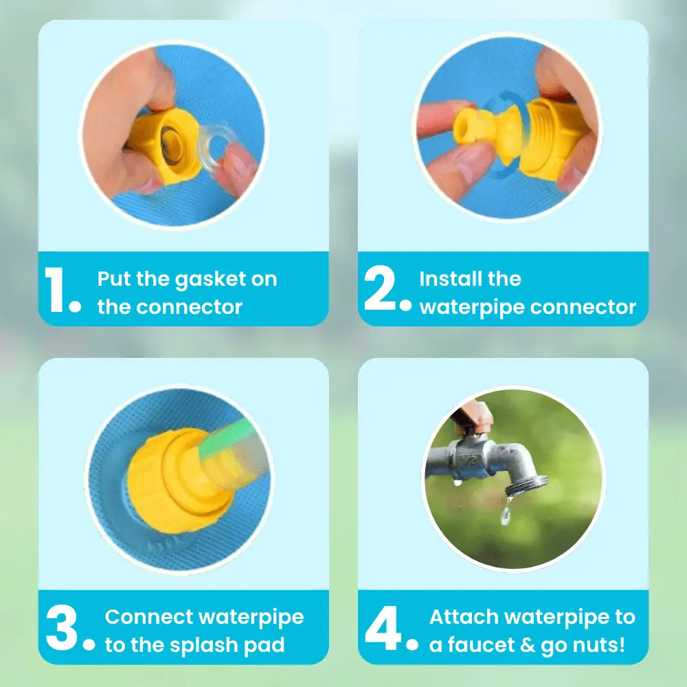 Pecute Dog Splash Pad Sprinkler Mat – Durable Non-Slip Water Play Mat