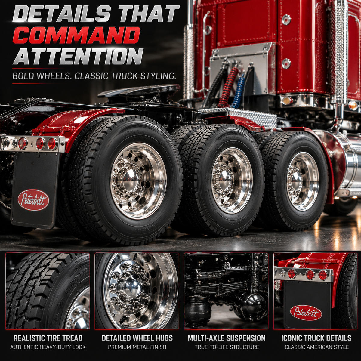 Classic American Semi Truck Model Assembly Kit – product view 6