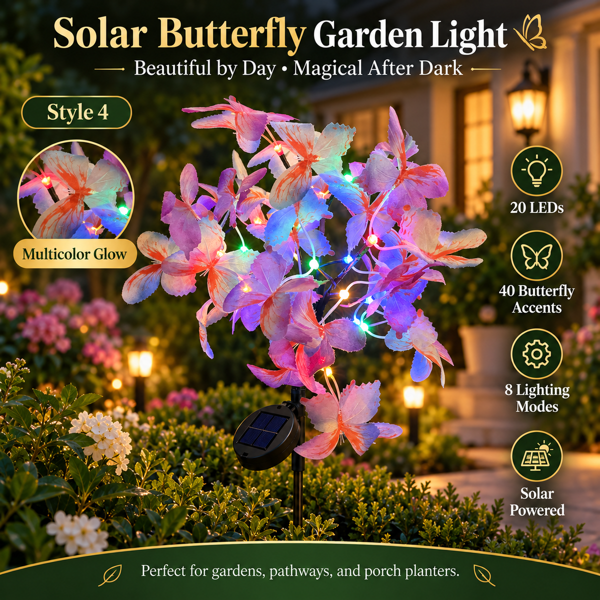 🦋✨ 50% OFF – Solar Butterfly Garden Lights | Beautiful by Day, Magical After Dark