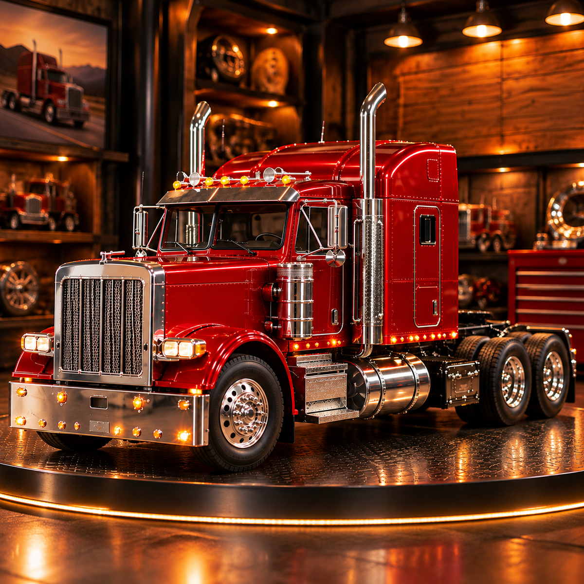 Classic American Semi Truck Model Assembly Kit – product view 1