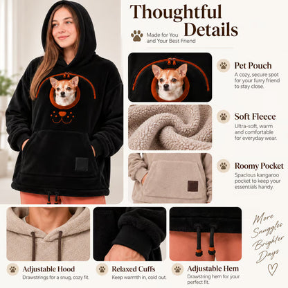 🐾 Rider Pet Carrier Sherpa Hoodie – Cozy Hands-Free Dog Carrying Hoodie