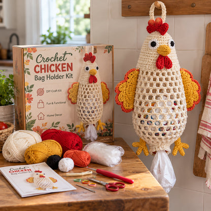 Crochet Animal Bag Holder DIY Kit – Cute & Functional Hanging Storage Craft Kit⭐