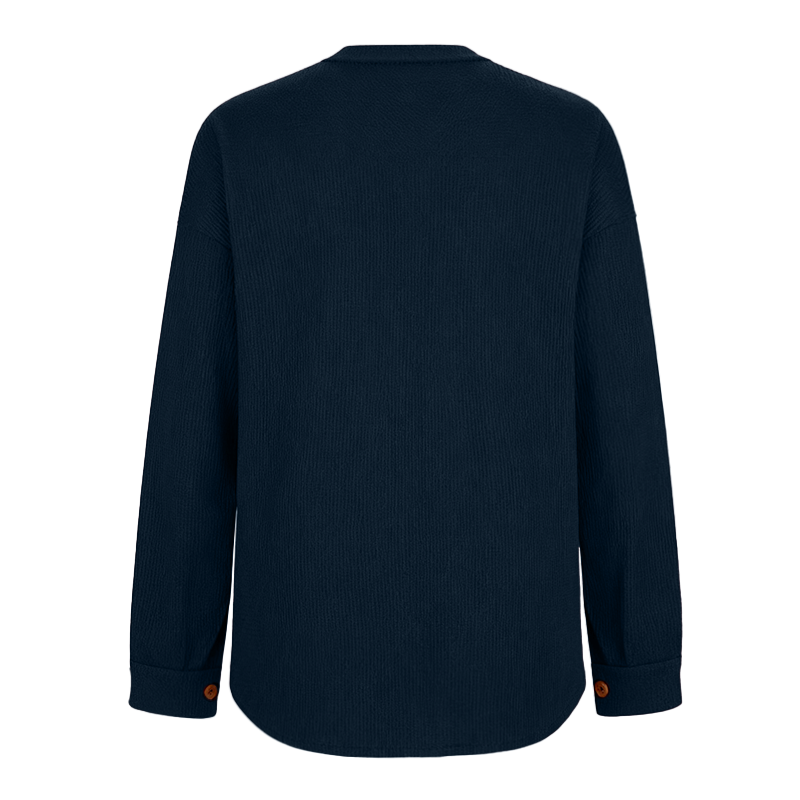 Women's Loose Fit Batwing Sleeve Waffle Knit Button Down Shirt Shacket Tops