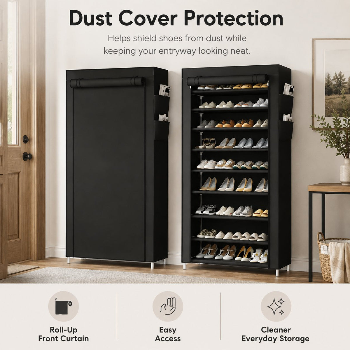 👟Large Capacity Shoe Storage Cabinet | Multi-Level Entryway Shoe Organizer With Dust Cover