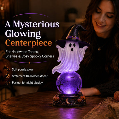 🔥 52% OFF – Halloween Raven Crystal Ball Light Decor 🎃👻