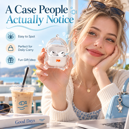 🐠 Goldfish Aquarium AirPods Case – Cute Transparent Protective Cover