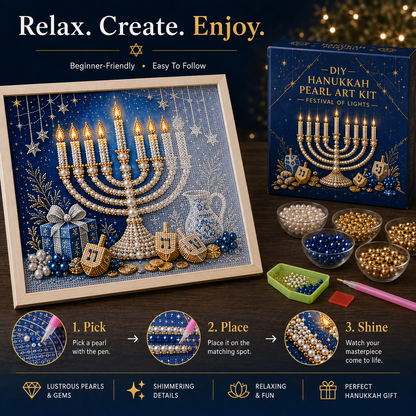 🎁DIY Hanukkah Pearl Art Kit ✨
