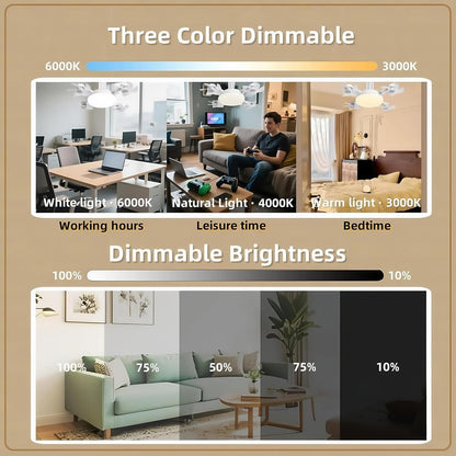 ❄️Stay Cool & Bright💡 2-in-1 Ceiling Fan Light 🏠Perfect for Bedrooms, Kitchens & Garages