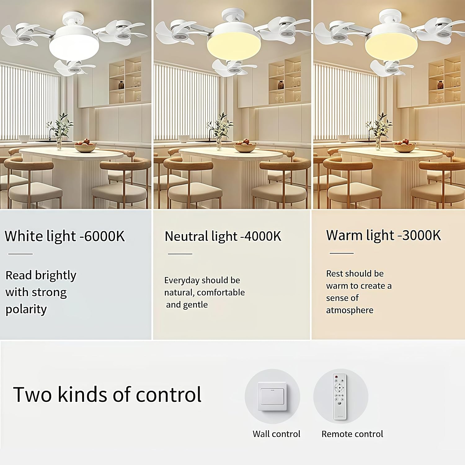❄️Stay Cool & Bright💡 2-in-1 Ceiling Fan Light 🏠Perfect for Bedrooms, Kitchens & Garages
