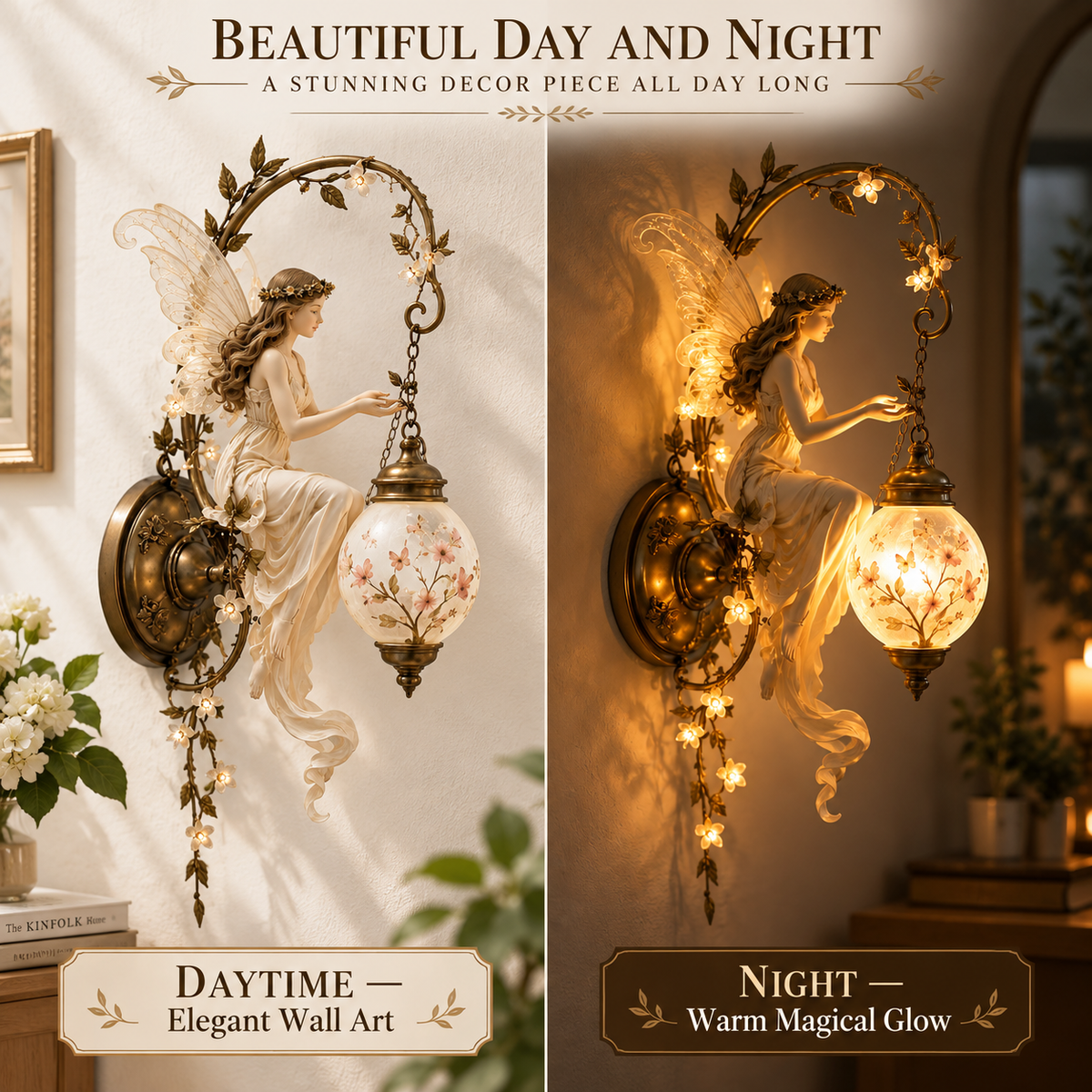 ⏰Limited Stock 50% OFF -🧚✨ Enchanted Fairy Blossom Lantern Wall Light 🌸🏮