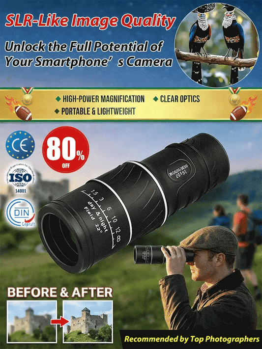 💯Used by American Mountain Guides! 100x HD Monocular, IPX5 Waterproof & Fog-Proof🧭🔭