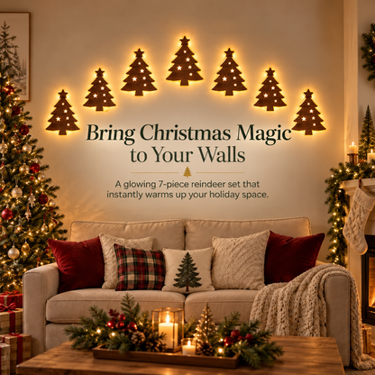 🎅🦌LED Reindeer Wall Decorations - Festive Christmas Lighting