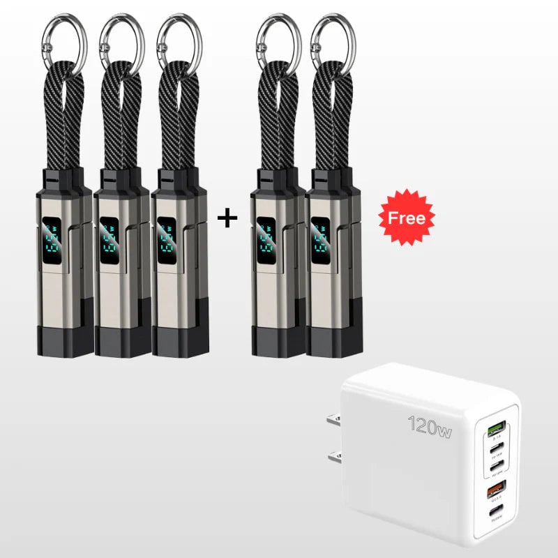 ⏰Limited Time SALE 50% OFF🔥4-in-1 Digital Display Keychain Charging Cable