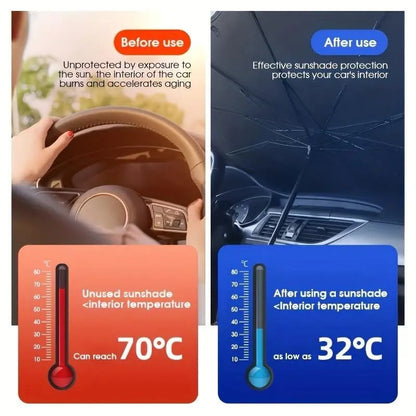 Portable car sunshade, foldable windshield sunshade, car exterior accessories, daily car windshield cooling umbrella