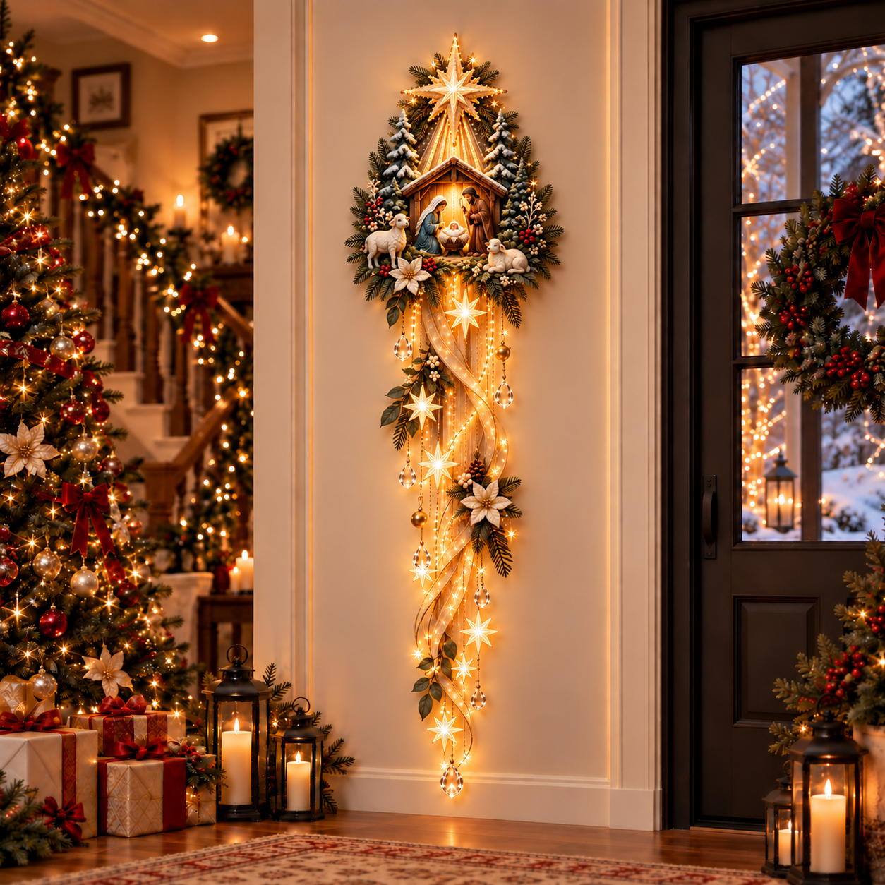 Nativity Starfall Wall Light Christmas decoration