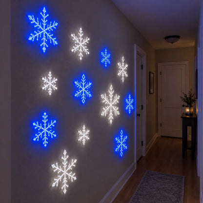 ❄️ LED Snowflake Wall Light Set | Magical Christmas Wall Decor ✨