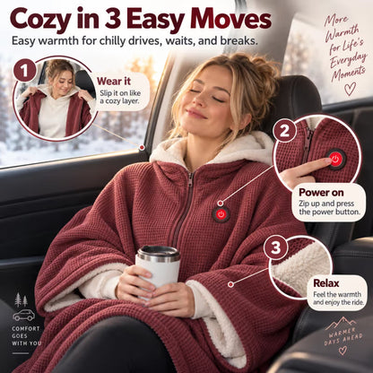 💟8-Zone Wearable Heated Blanket❄️ –  ♨️Cozy Shawl with 3 Heat Levels & USB Power