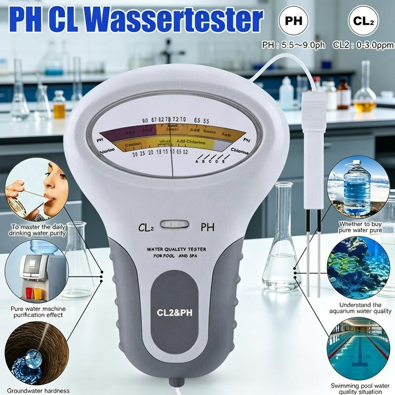 🏊💧LAST DAY 50% OFF🔥🏊 pH and chlorine tester for swimming pools – Accurate measurement of pH and chlorine levels in your swimming pool – simple, quick and reliable.