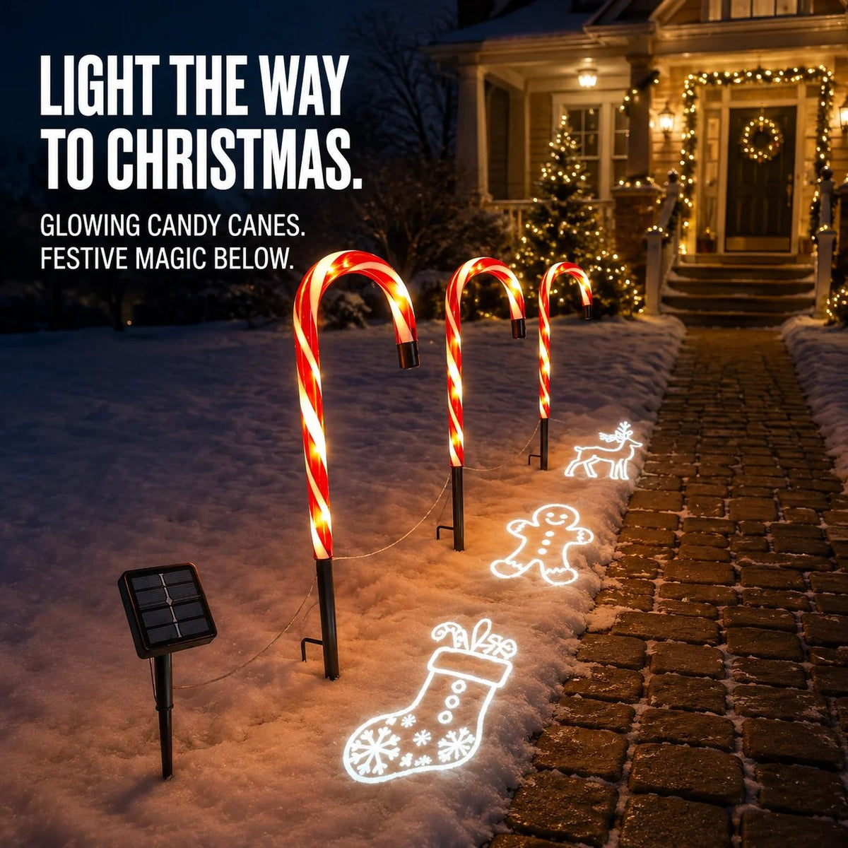 🔥 Limited-Time Offer! 49% OFF - Solar Candy Cane Projector Pathway Lights – Light the Way to Christmas