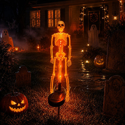 💀 Solar Purple Glow Skeleton Yard Stake