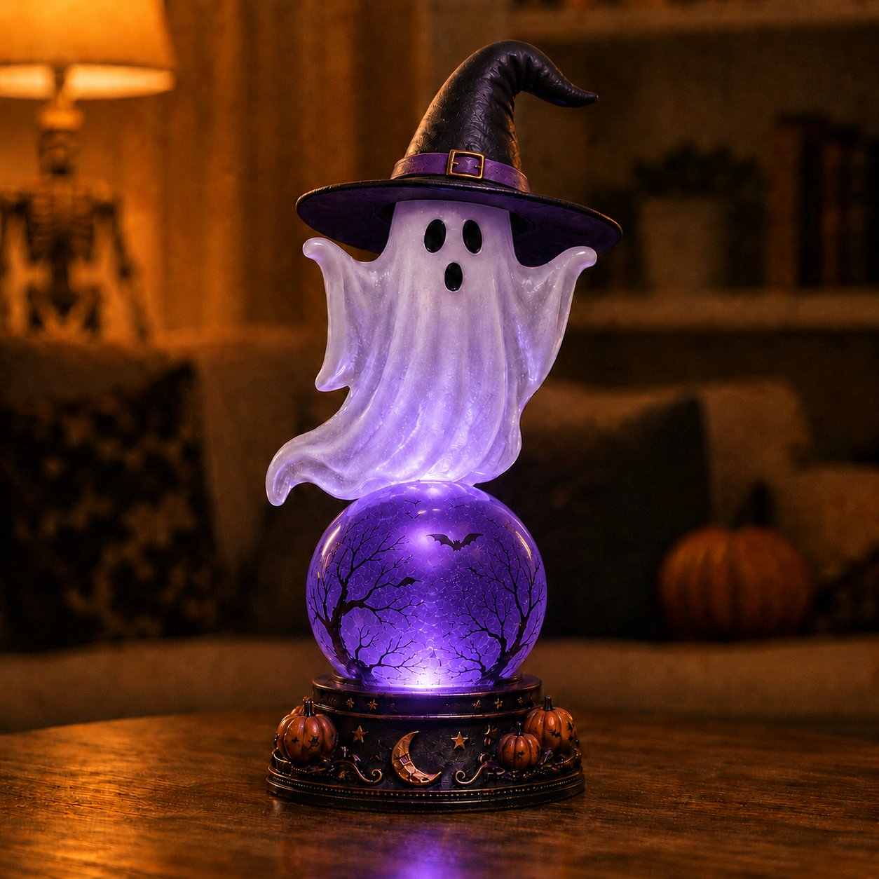 🔥 52% OFF – Halloween Raven Crystal Ball Light Decor 🎃👻