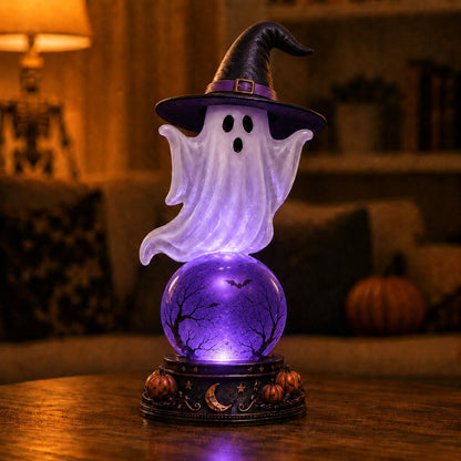 🔥 52% OFF – Halloween Raven Crystal Ball Light Decor 🎃👻