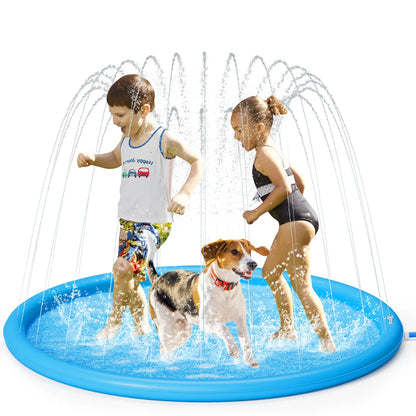 Pecute Dog Splash Pad Sprinkler Mat – Durable Non-Slip Water Play Mat