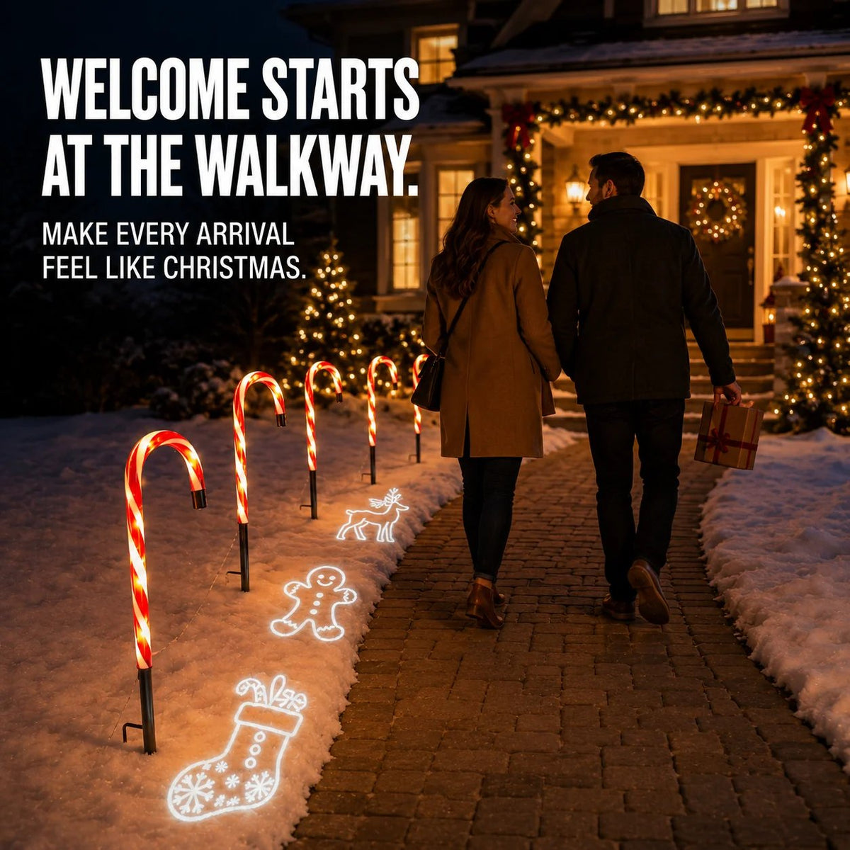 🔥 Limited-Time Offer! 49% OFF - Solar Candy Cane Projector Pathway Lights – Light the Way to Christmas
