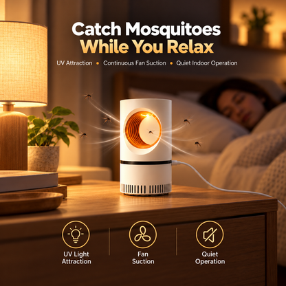 🦟 UV Mosquito Trap – Quiet, Powerful Suction for Indoor Use
