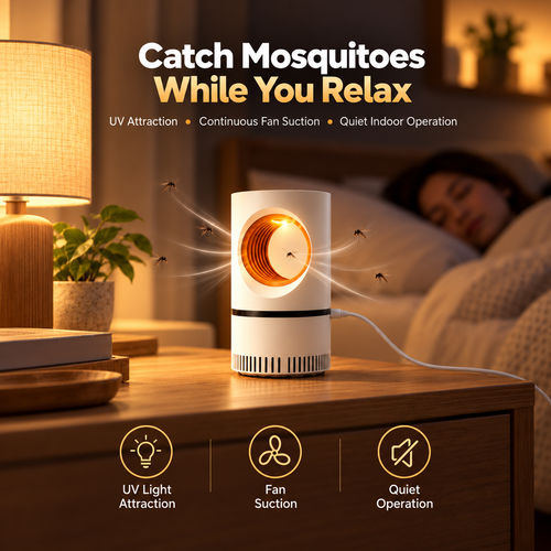 🦟 UV Mosquito Trap – Quiet, Powerful Suction for Indoor Use