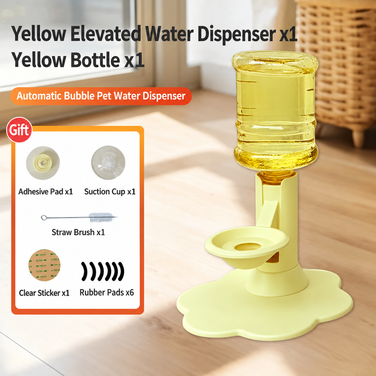 🐾 Elevated Gravity Pet Water Dispenser – Self-Refilling Bowl for Cats & Dogs