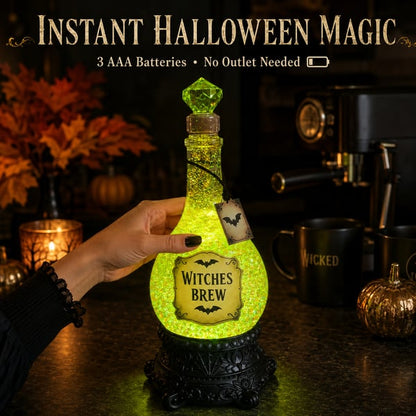 🔥Last Day 49% OFF -🧙✨Lighted Witches’ Brew Poison Bottle Glitter Globe(📦Buy 2 Free Shipping)