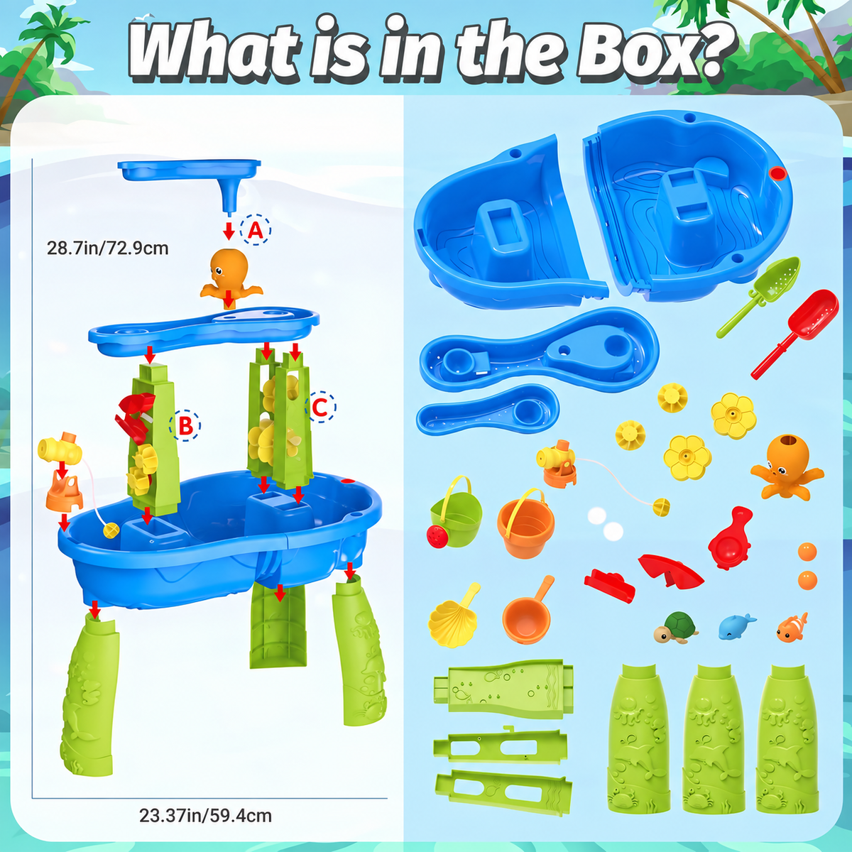 Kids sand and water activity table parts and accessories