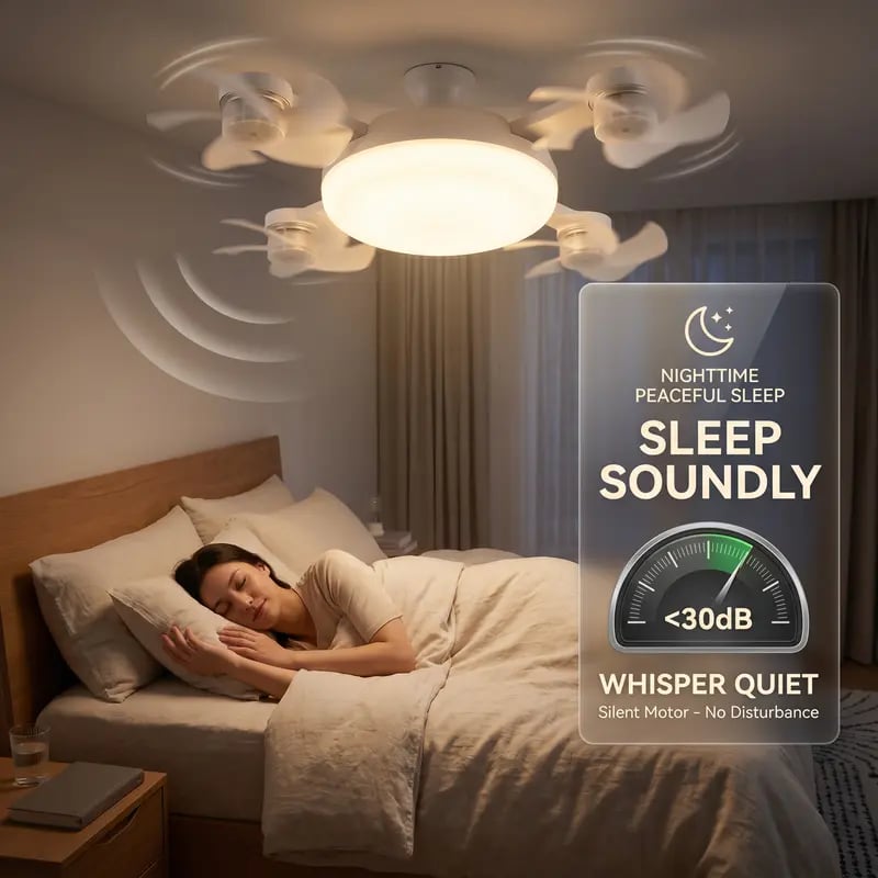 ❄️Stay Cool & Bright💡 2-in-1 Ceiling Fan Light 🏠Perfect for Bedrooms, Kitchens & Garages