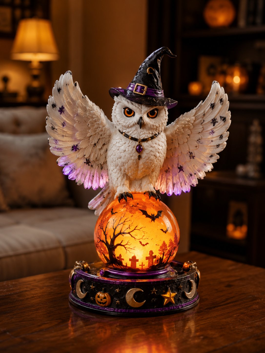 🔥 52% OFF – Halloween Raven Crystal Ball Light Decor 🎃👻
