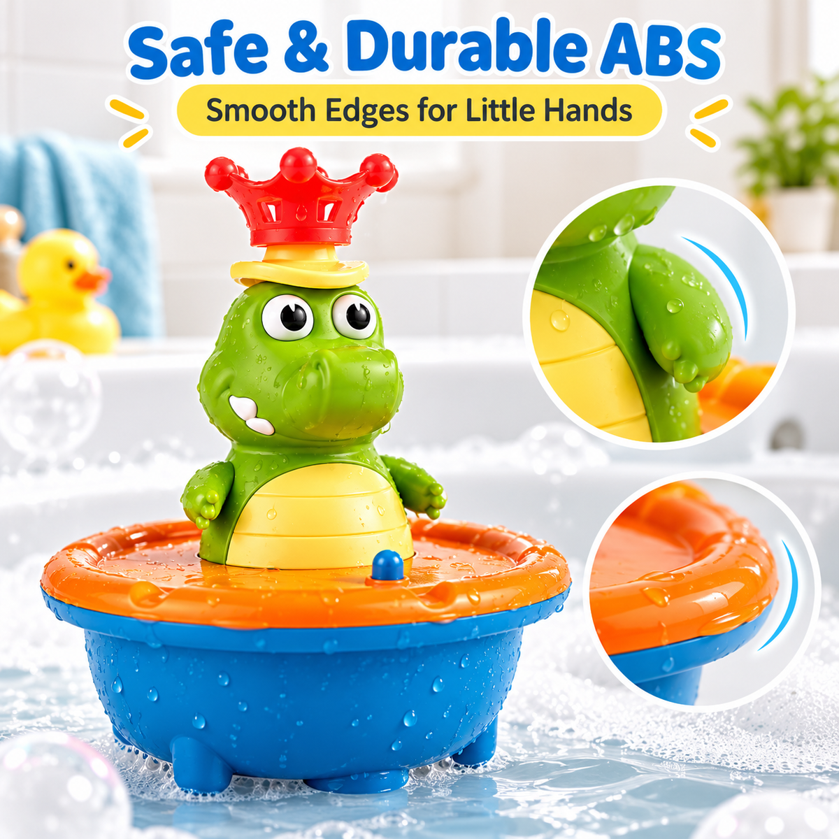 💦 Light-Up Bath Fountain Toy with 5 Interchangeable Spray Modes