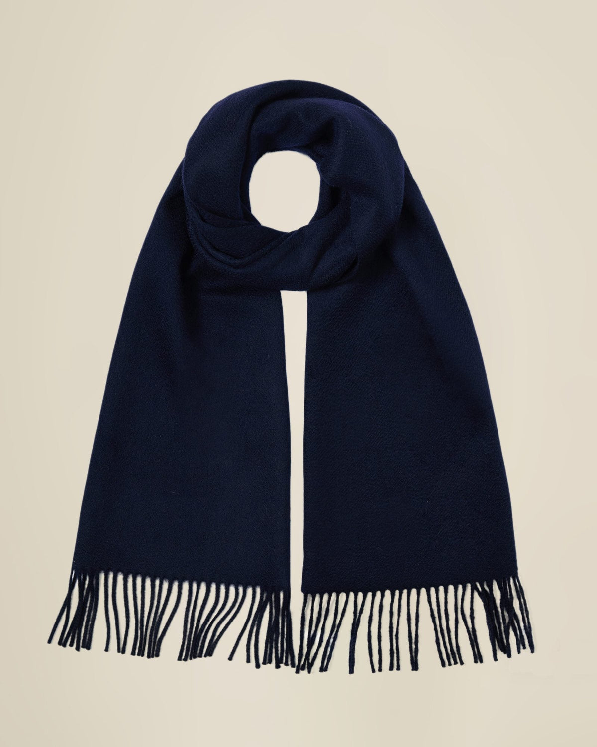 Navy cashmere scarf detail